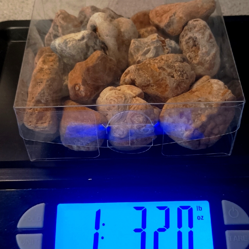 Natural Banded Agate Crystal Rocks, Lot 3.2 lb